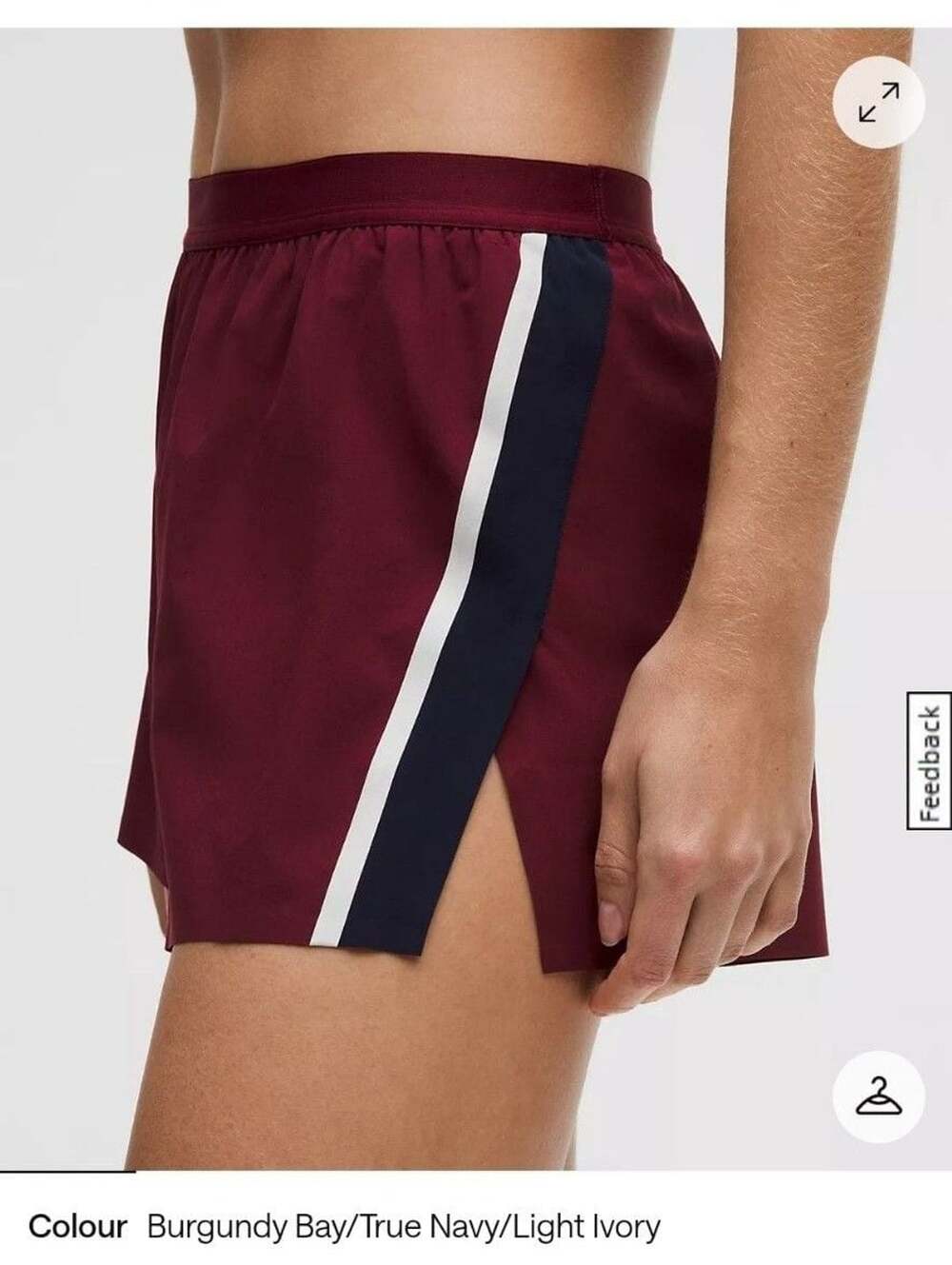 Lululemon High-Rise Split Short 3" *Stripe Size L